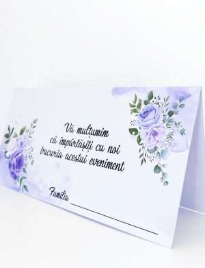 Plic de dar nunta, model floral 4, alb&mov – DSBC205052