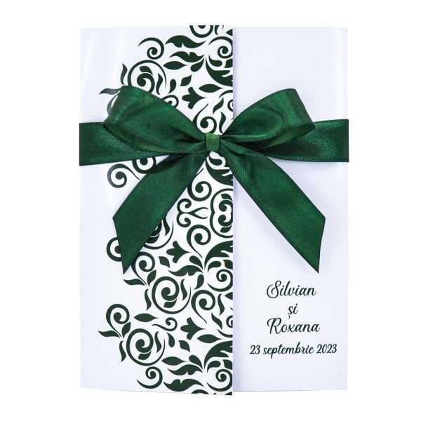 invitatie nunta baroc verde 4 Custom