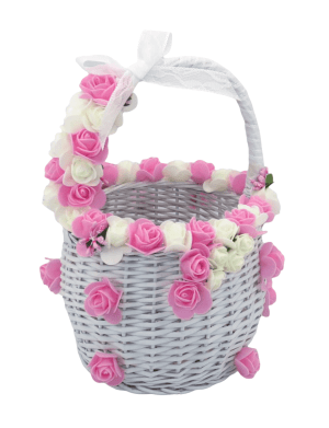 Cosulet de nunta pentru cocarde, trandafiri spuma, roz si alb – ILIF206022
