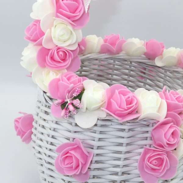 Cos decorat nunta sau botez cu trandafiri spuma ILIF206022 3