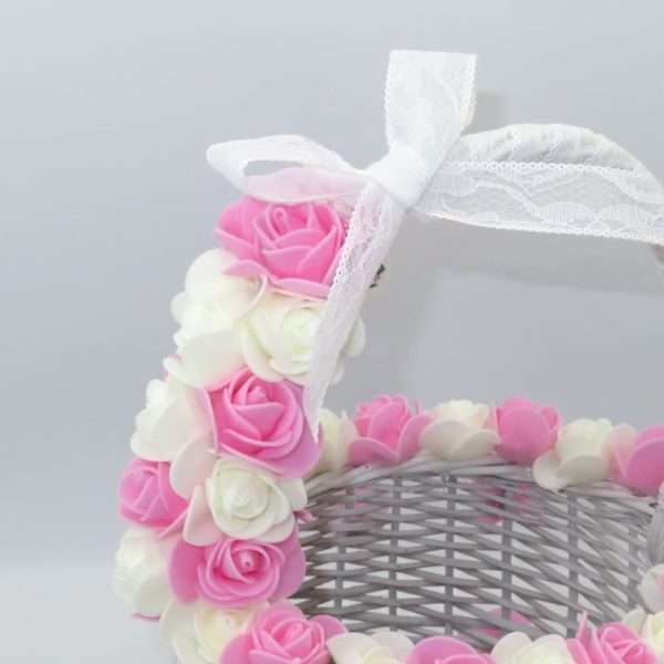 Cos decorat nunta sau botez cu trandafiri spuma ILIF206022 4