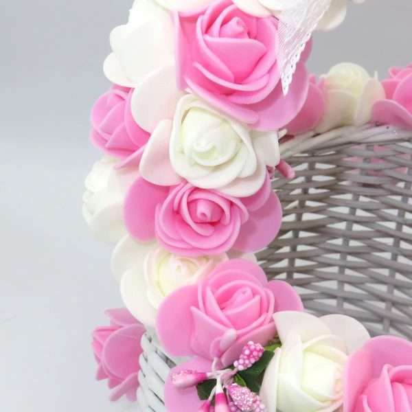 Cos decorat nunta sau botez cu trandafiri spuma ILIF206022 5
