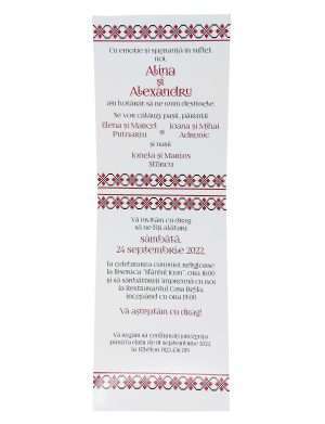 Invitatie nunta pliata, design traditional rosu – DSBC207019
