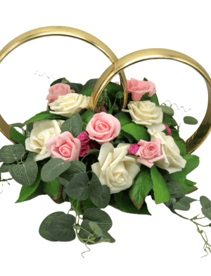 Decor masina pentru nunta, verighete decorate cu flori – ILIF207007