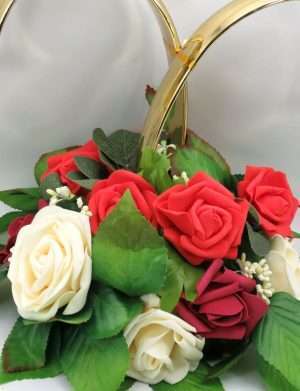 Decor masina pentru nunta, verighete decorate cu flori – ILIF207008