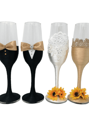 Set 4 pahare decorate pentru miri si nasi – DSPH207016