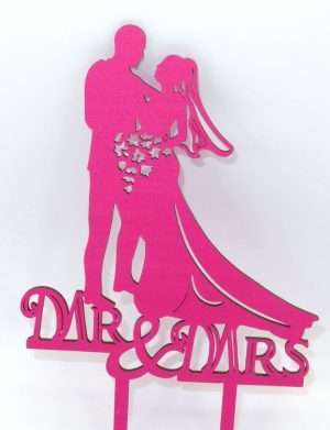 Topper tort de nunta, Mr&Mrs, roz – ILIF207022