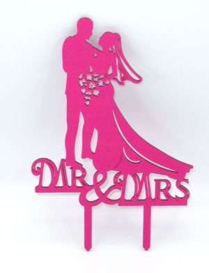 Topper tort de nunta, Mr&Mrs, roz – ILIF207022