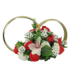 Aranjament masina verighete decorate alb rosuILIF208023 1