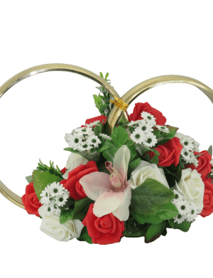 Decor masina pentru nunta, verighete decorate cu flori – ILIF208023