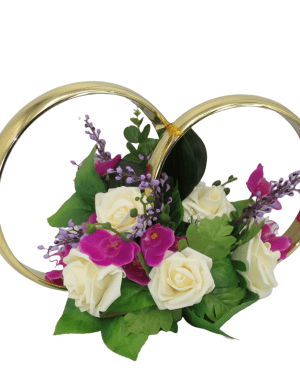 Decor masina pentru nunta, verighete decorate cu flori – ILIF208024