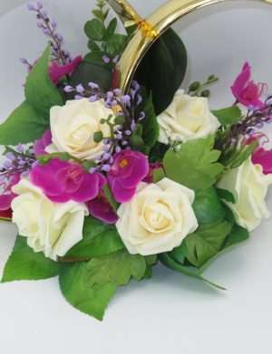 Decor masina pentru nunta, verighete decorate cu flori – ILIF208024