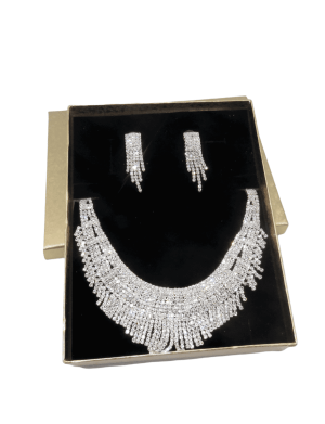 Set bijuterii mireasa, colier & cercei – ILIF208004