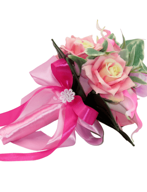 Buchet mireasa/nasa din flori de silicon, orhidee si cale, roz – ILIF209011