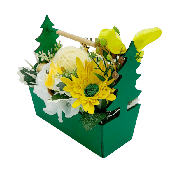 Aranjament floral de Craciun verde alb – FEIS210009 1