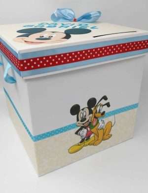 Cutie dar de botez, personalizata, Mickey si Pluto – DSPH210005