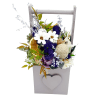 Aranjament cadou cu flori uscate si licheni tonuri de crem lila FEIS211006 1