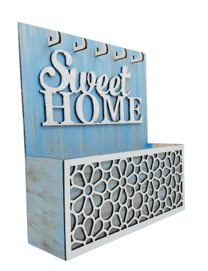 Cuier pentru chei, Sweet Home, bleu cu alb – FEIS211004