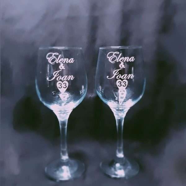 Pahare de vin personalizate prin gravura Aniversarea Casatoriei KLTM212004