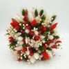 Buchet mireasanasa din flori uscate alb verde rosu FEIS301002 3