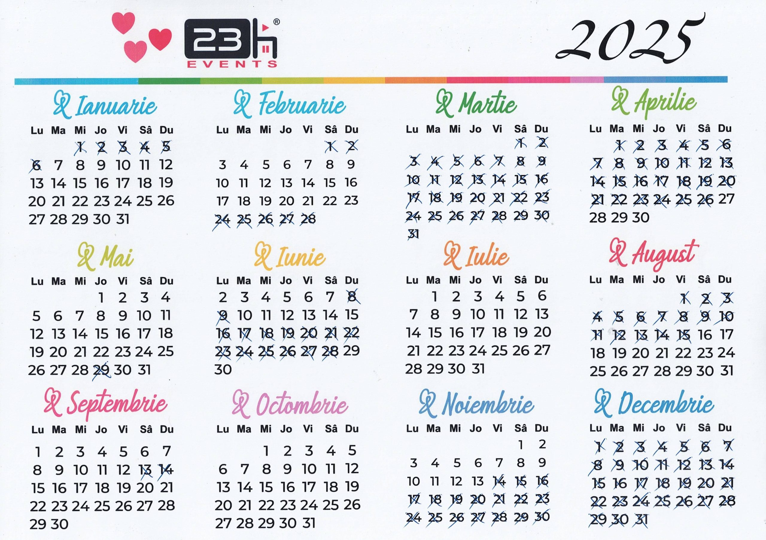 Calendar 2025 Romanesc Word 