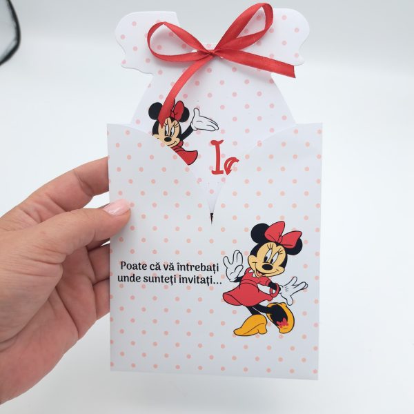 Invitatie botez Rochita, model Minnie cu buline, pentru fetita- MIBC301016 - imagine 6