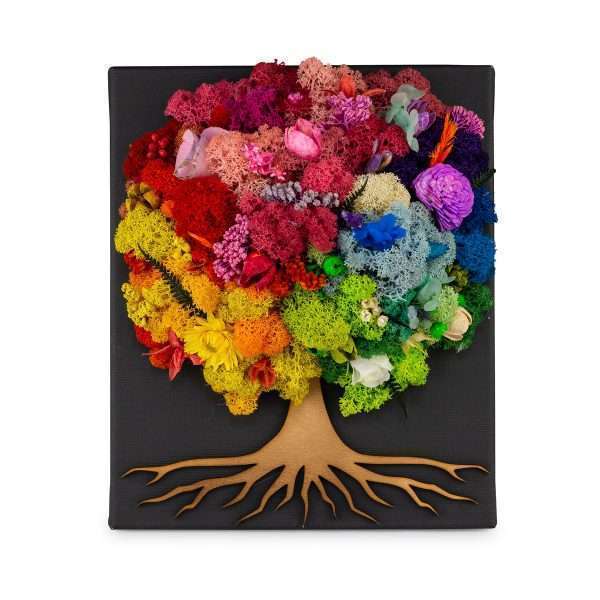 Tablou canvas Copacul Vietii cu licheni si flori uscate 25x30 cm YODB301003