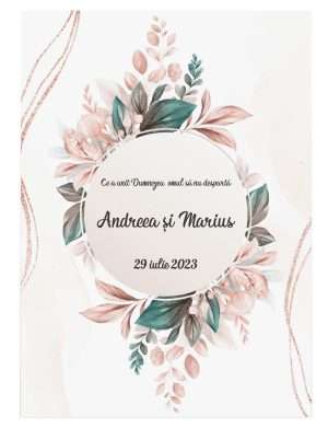 Invitatie nunta card C6, grafica fata-verso, crem – MIBC301027