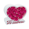 Aranjament floral cadou Te Iubesc cu trandafiri de sapun roz ciclam ILIF302032 1
