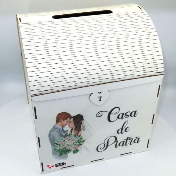 Cutie Dar Nunta din placaj lemn Casa de Piatra 3 ILIF302011 2