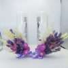 Lumanare Nunta model personalizat decor cu flori uscate mov ILIF302045 4