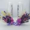 Lumanare Nunta model personalizat decor cu flori uscate mov ILIF302045 6