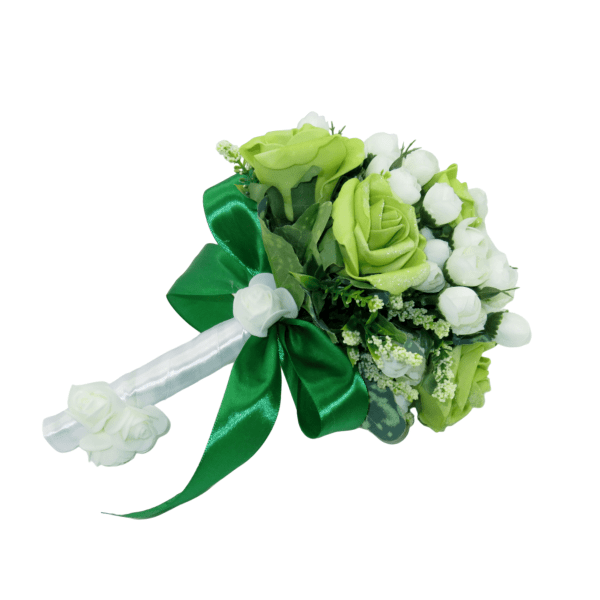Buchet domnisoara de onoare flori spumamatase alb verde ILIF303055 1