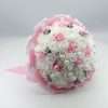 Buchet mireasa cu flori de spuma, alb roz ILIF303083 (2)