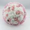Buchet mireasa de aruncat cu flori de spuma alb roz ILIF303083 4
