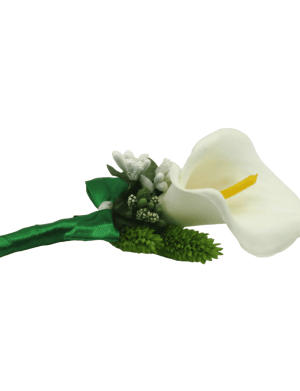 Cocarda de pus in piept pentru mire, verde-alb – ILIF303041