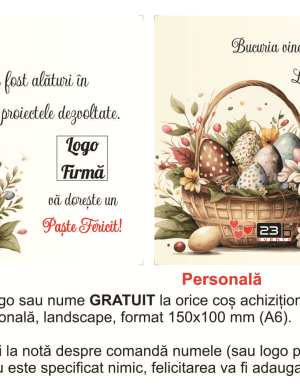 Cos cadou Paste, Happy Easter model 2, 8 produse traditionale, ILIF203077
