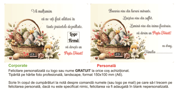 Felicitare Multumire Paste cosuri cadou traditionale Romanesti 23h Events