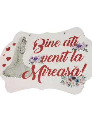 Pancarta nunta, Bine ati venit la Mireasa, 47×26 cm – ILIF303006