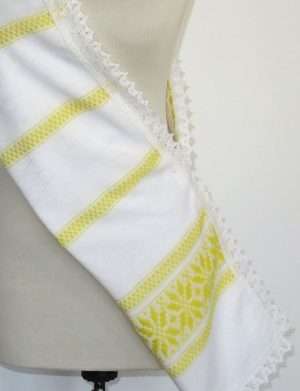 Prosop traditional pentru nunta, galben, 140×35 cm – ILIF303097