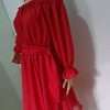 Rochie scurta pentru domnisoare de onoare, din voal - rosie - LLDJ303007