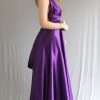 Rochie versatila lunga domnisoare de onoare din satin mov AGB304001 3