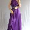 Rochie versatila lunga domnisoare de onoare din satin mov AGB304001 4