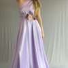 Rochie versatila lunga domnisoare de onoare din satin mov lila AGB304032 2