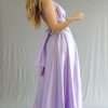 Rochie versatila lunga domnisoare de onoare din satin mov lila AGB304032 3