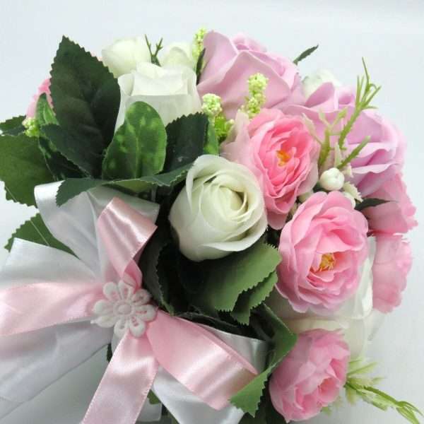 Buchet mireasa cu trandafiri roz ILIF305051 2