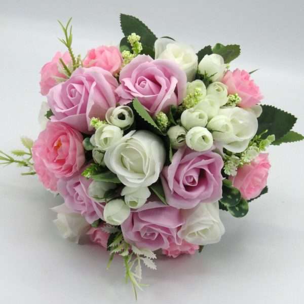 Buchet mireasa cu trandafiri roz ILIF305051 3