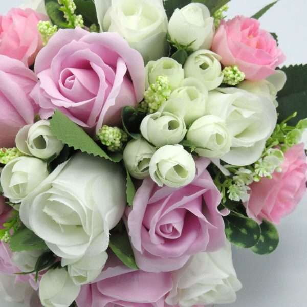 Buchet mireasa cu trandafiri roz ILIF305051 4