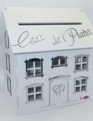 Cutie Dar Nunta, Casa de Piatra, model casuta cu argintiu, 29x24x32 cm – ILIF305006