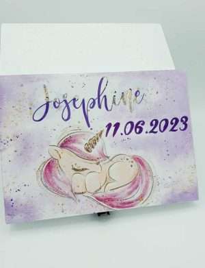 Cutie dar botez, personalizata, Baby Unicorn, 40x30x20 cm – FEIS305008